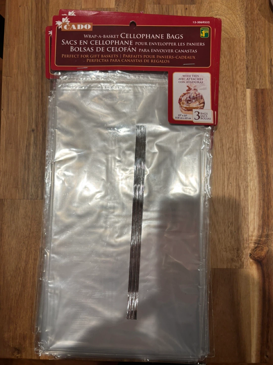 CADO Wrap-A-Basket Cellophane Bags - 3 Bags
