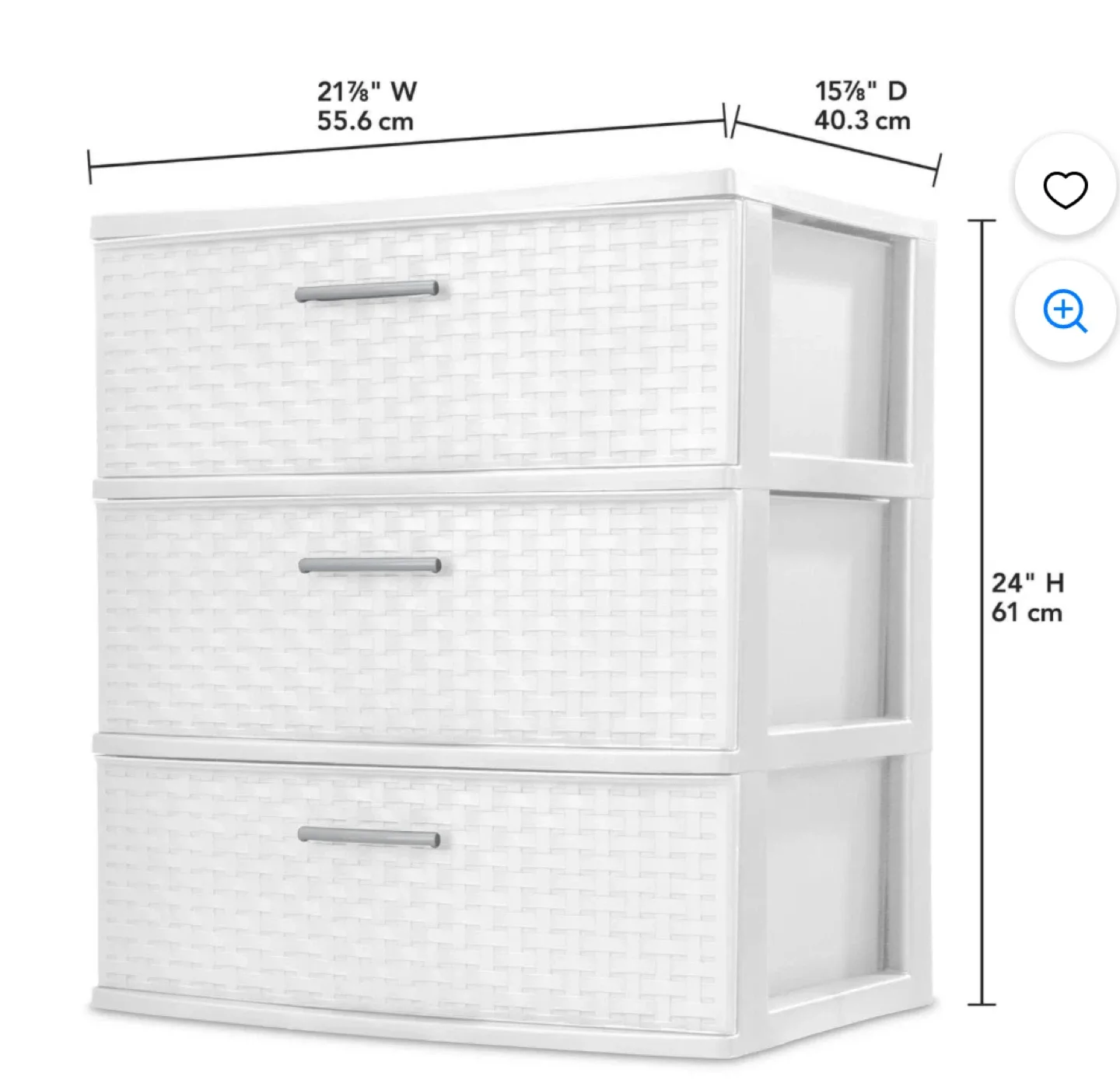 Sterilite White Weave 3-Drawer Wide Storage image indicator(2)