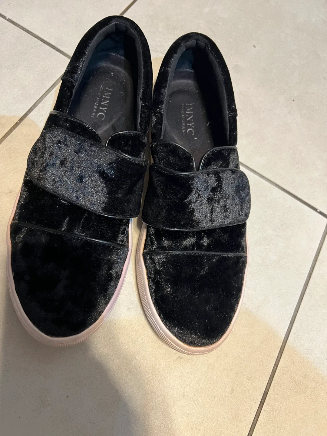 I.N.NYC Black Velvet Slip-On Sneakers image indicator(2)