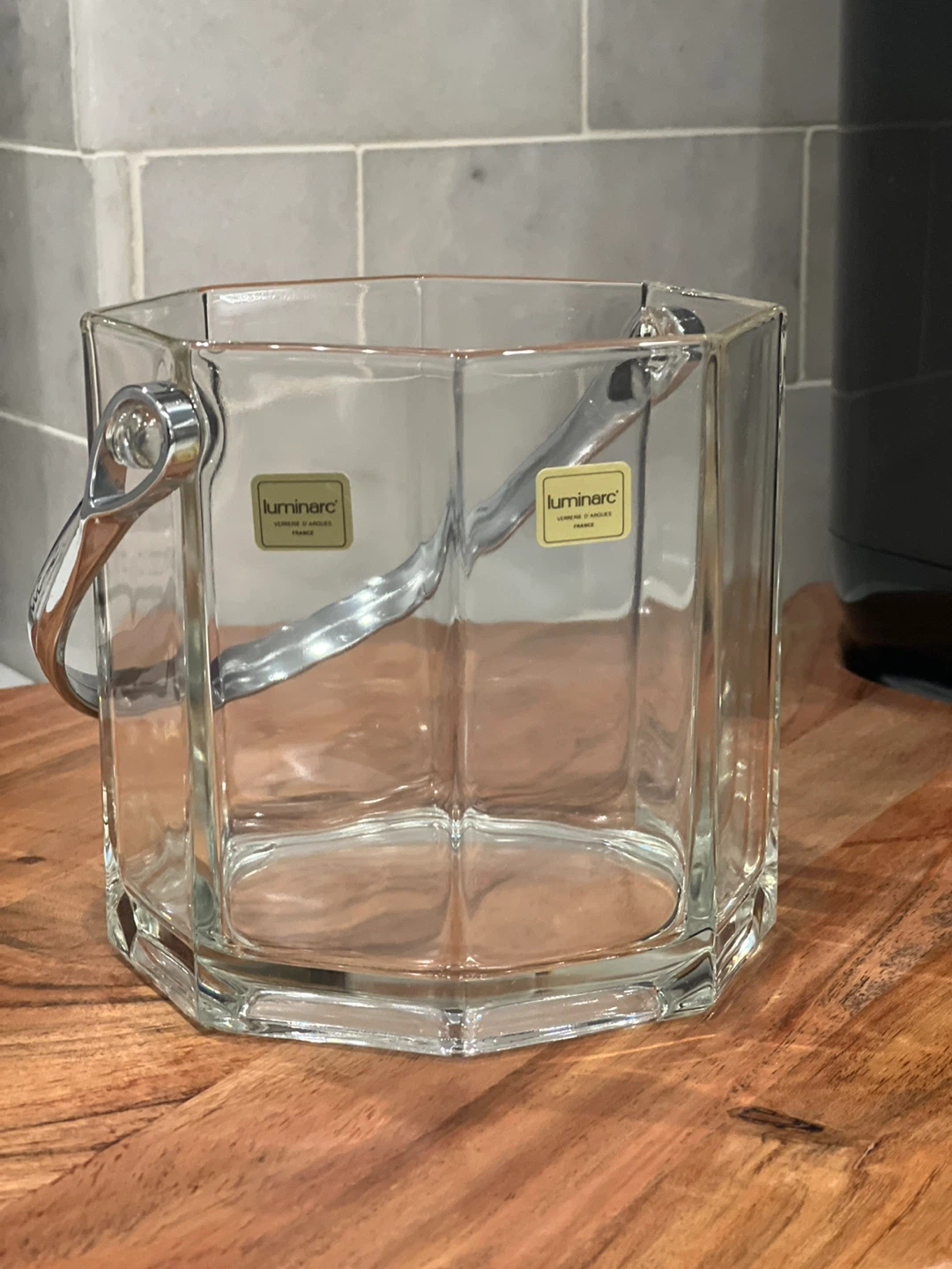 Luminarc "Octime" Ice Bucket w/ Silver-toned Metal Handle - photo 2