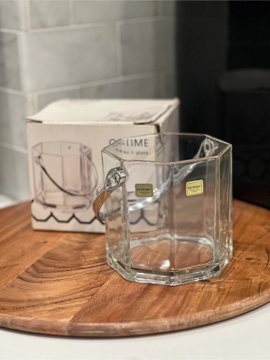 Luminarc "Octime" Ice Bucket w/ Silver-toned Metal Handle