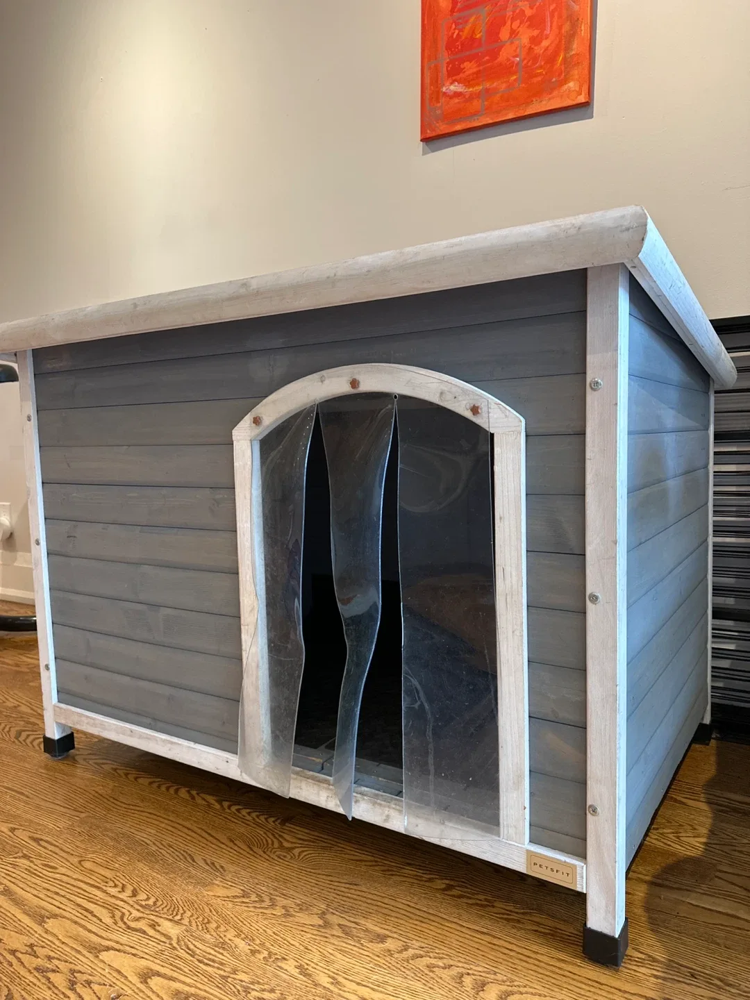 Wood Dog House - Grey Wood image indicator(10)