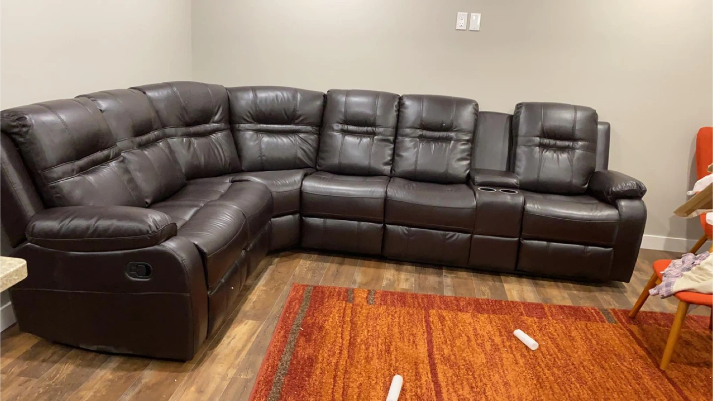 Brown Leather Sectional Sofa - Gently Used