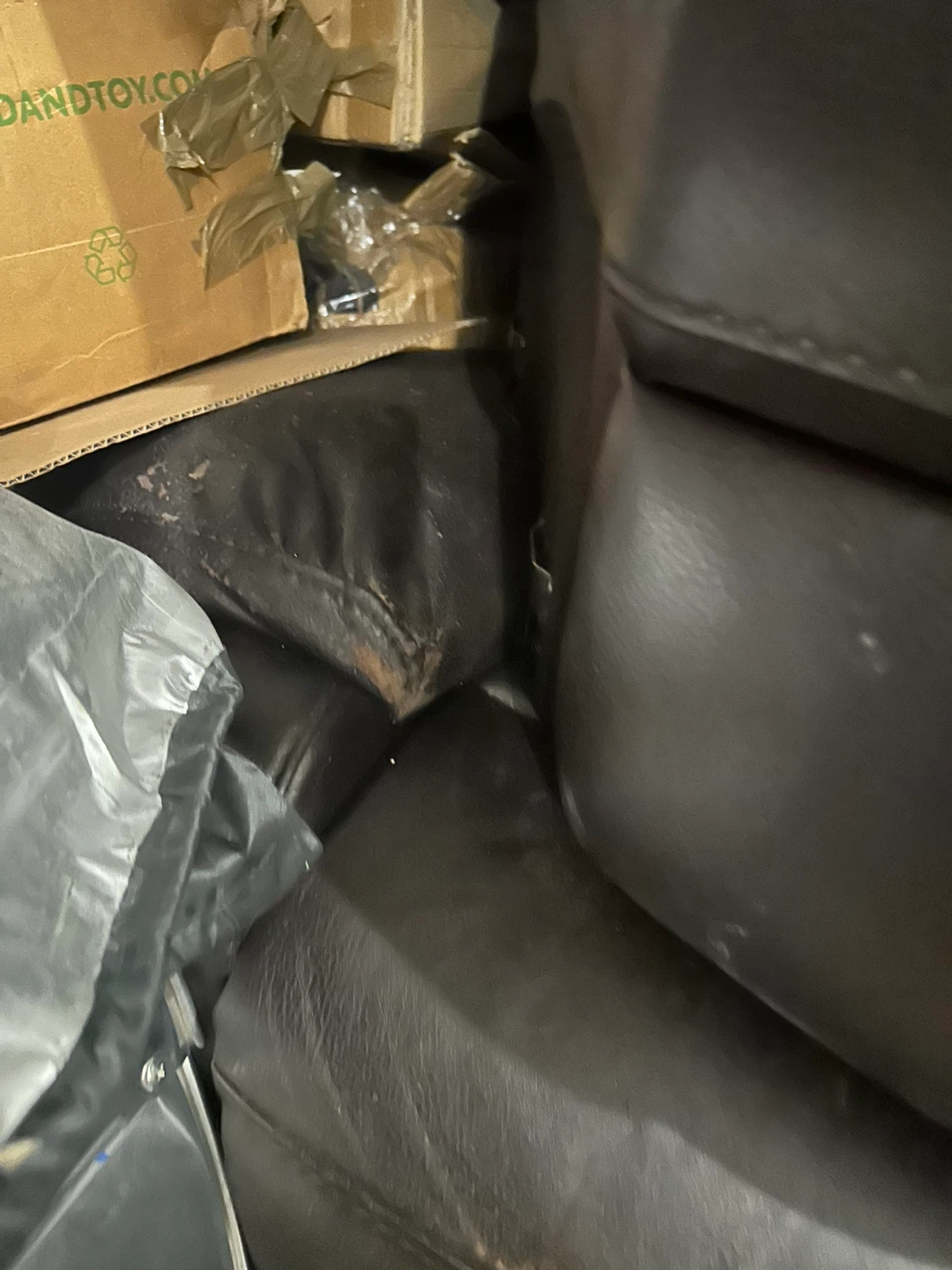 Brown Leather Sectional Sofa - Gently Used - photo 3