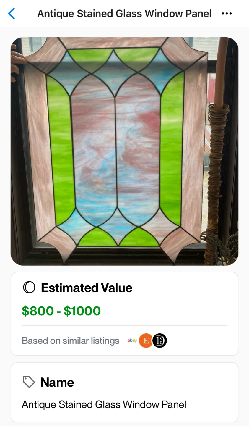 Antique Stained Glass Window Panel thumbnail