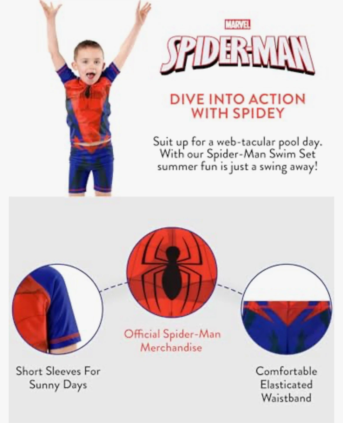 Marvel Spider Man Swim Set - Boys Size 4 *New with tags * - photo 4