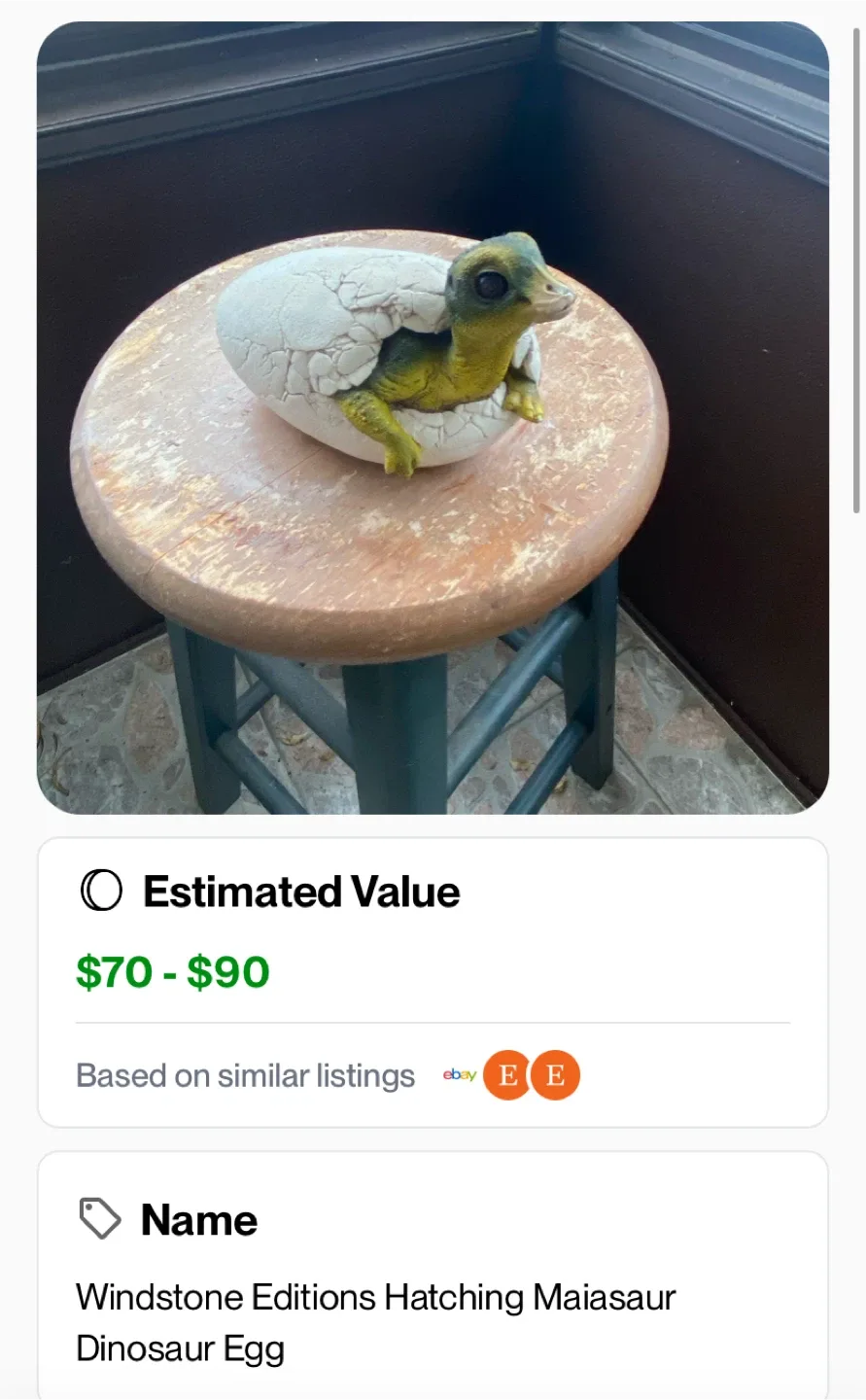 Windstone Editions Hatching Maiasaur Dinosaur Egg thumbnail