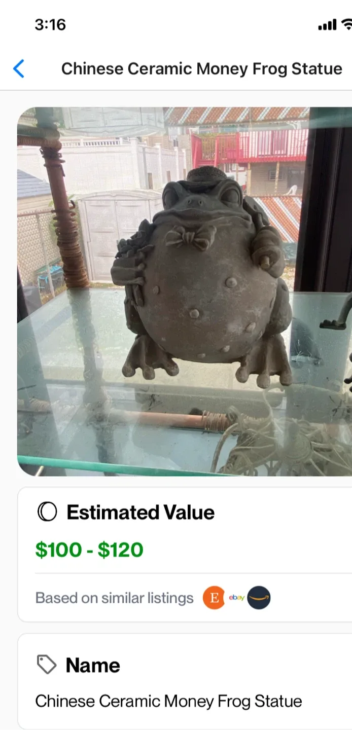 Chinese Ceramic Money Frog Statue thumbnail