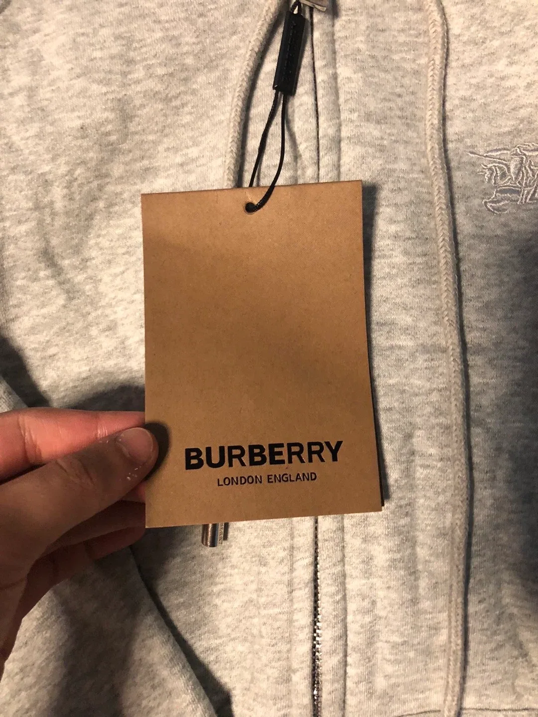 Burberry Grey Zip-Up Hoodie - Size S image indicator(4)