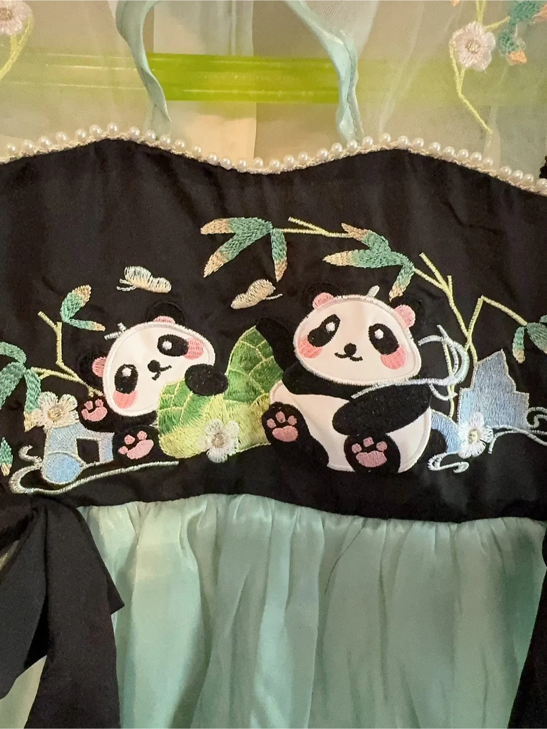 Girls Panda Embroidered Lolita Dress - Size 6-7T image indicator(2)