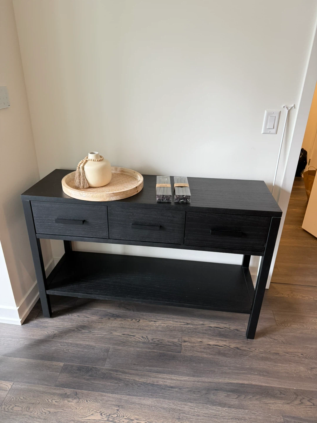 Bouclair Black 3-Drawer Console / TV Table - photo 2