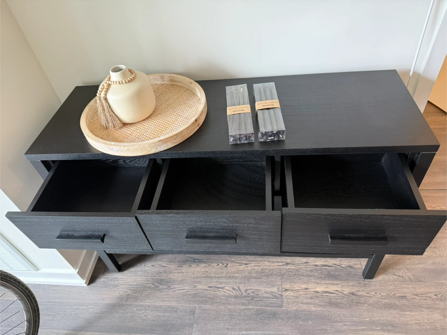 Bouclair Black 3-Drawer Console / TV Table - photo 3