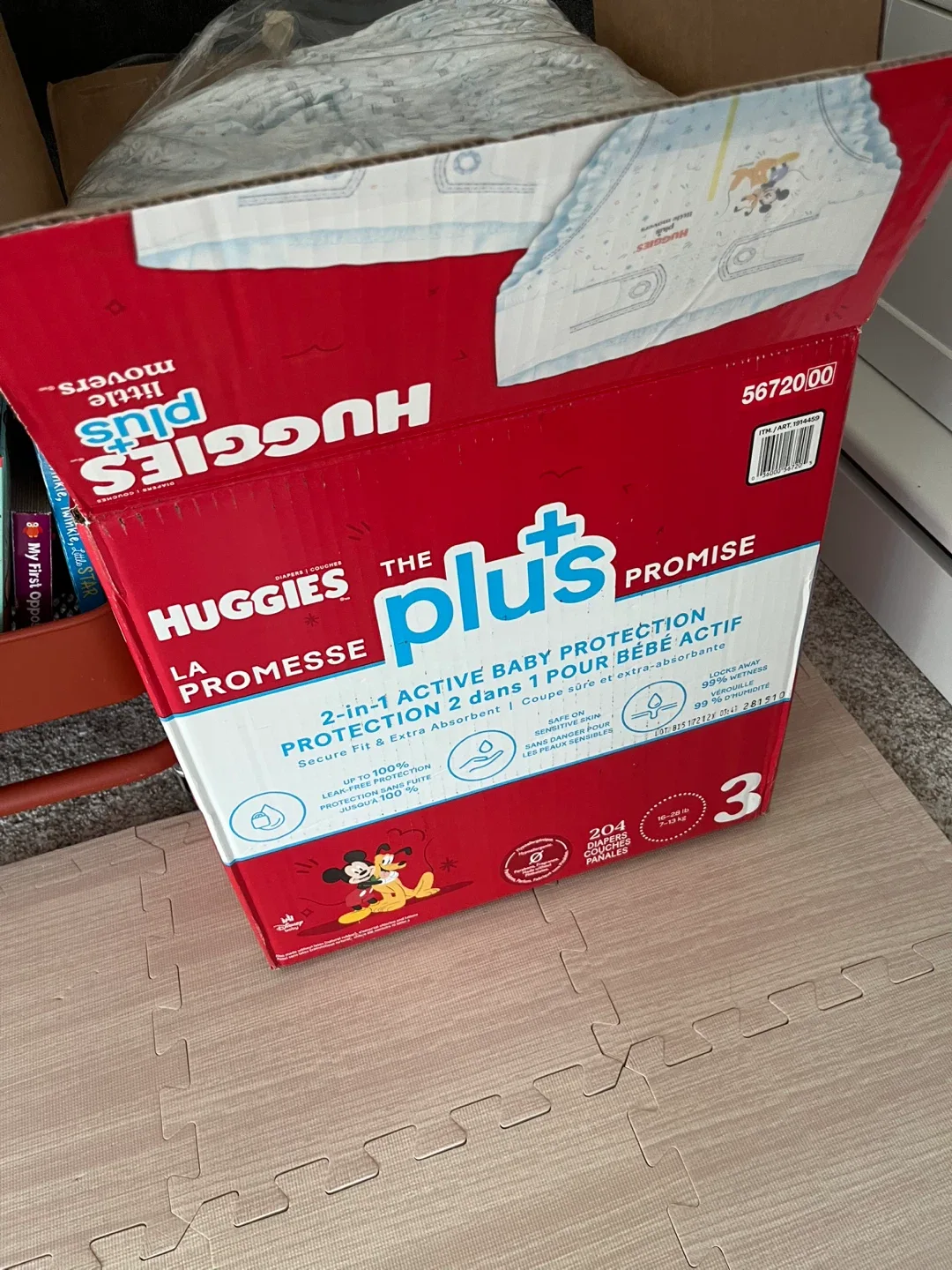Huggies Little Movers Plus Diapers, Size 3, 204 Count thumbnail
