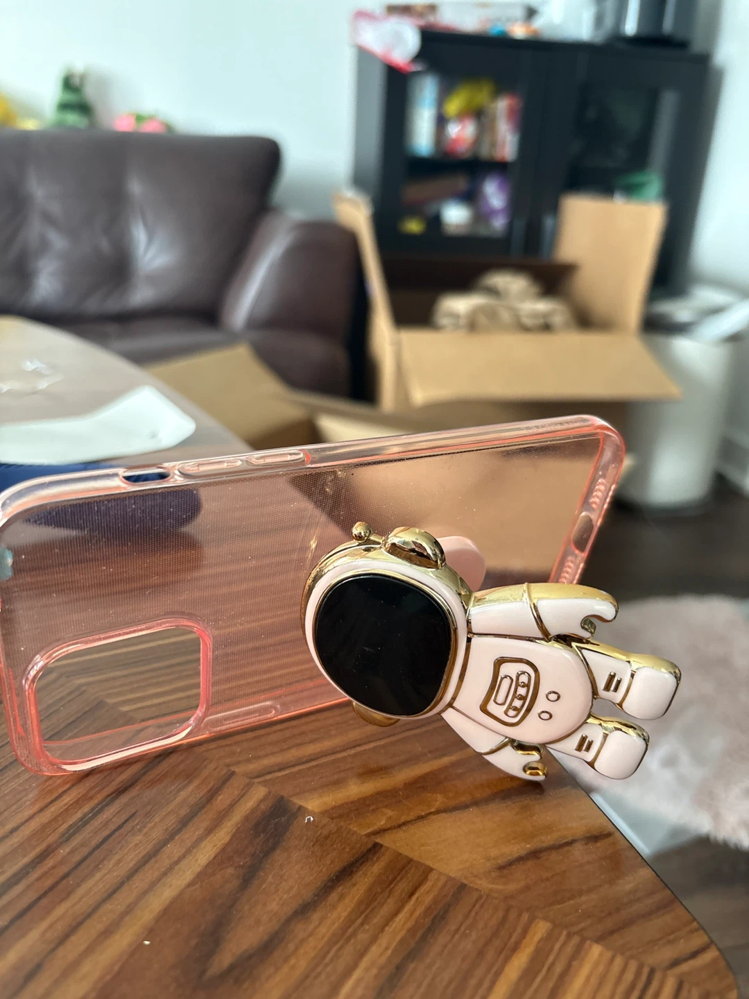 Pink iPhone 14 Pro Max Case with Astronaut Stand - photo 4