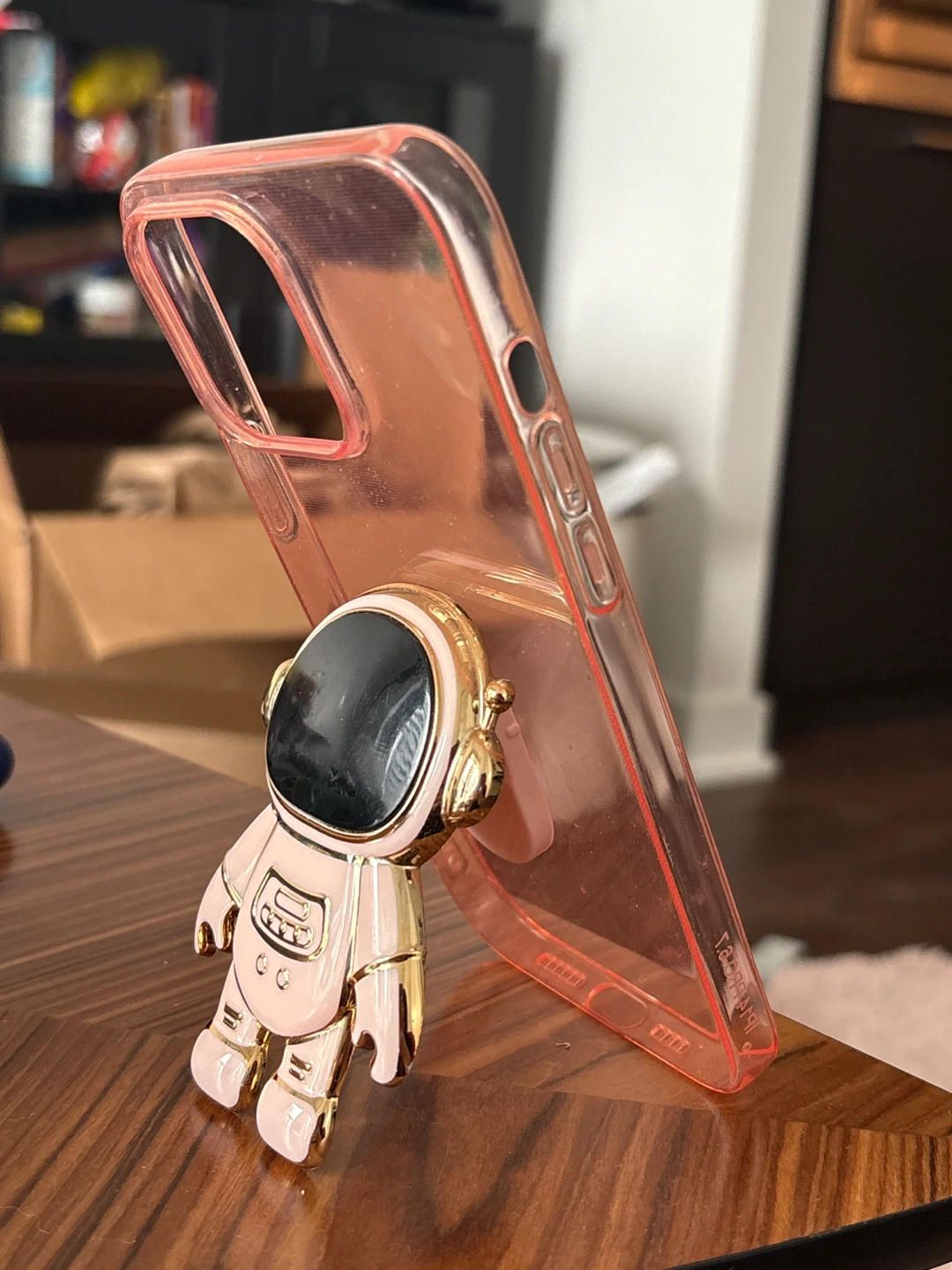 Pink iPhone 14 Pro Max Case with Astronaut Stand - photo 2