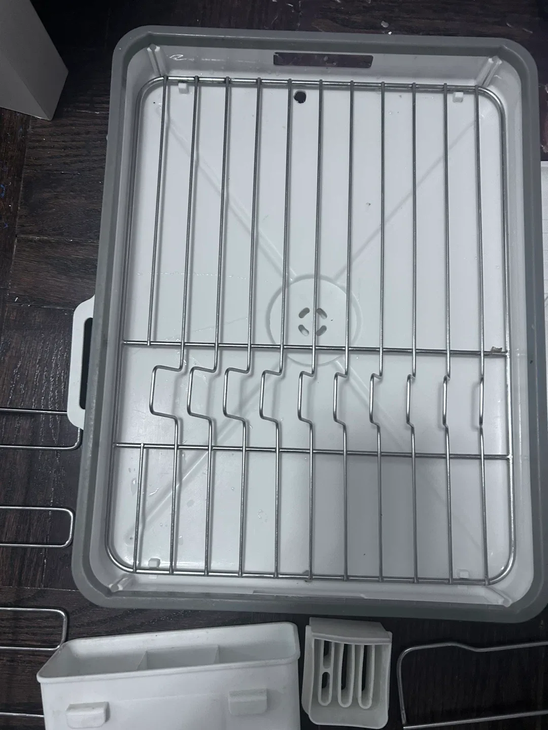 White Dish Drying Rack with Utensil Holder thumbnail