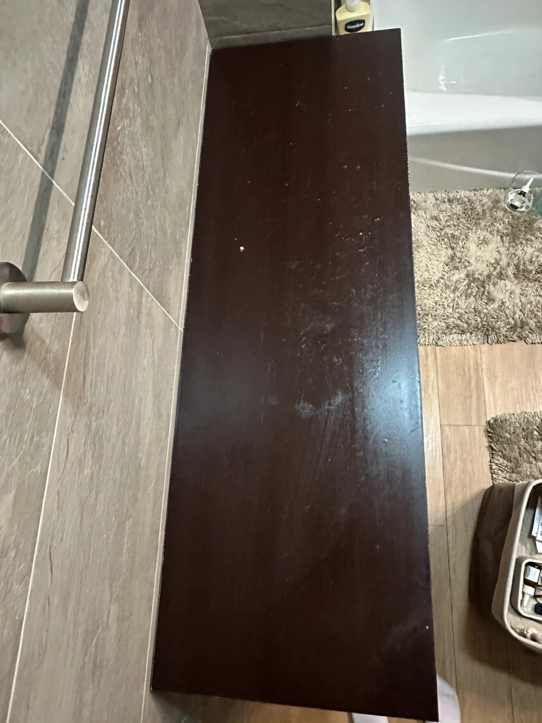 Dark Brown Storage Shelf with 6 Bins - photo 4