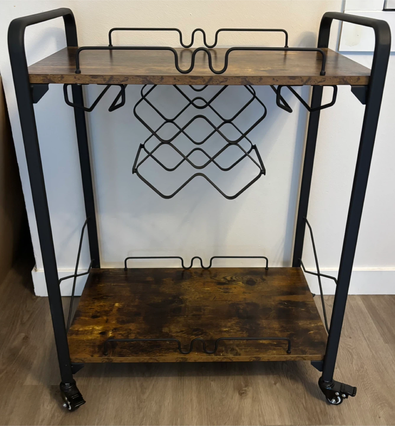 Bar Cart with Wine Rack - photo 2