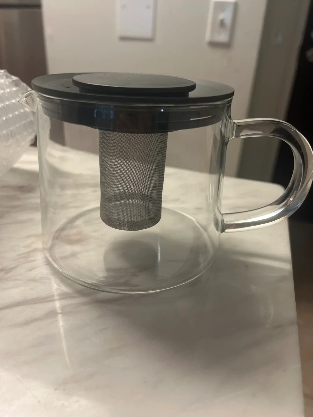 Clear Glass Teapot with Infuser image indicator(2)