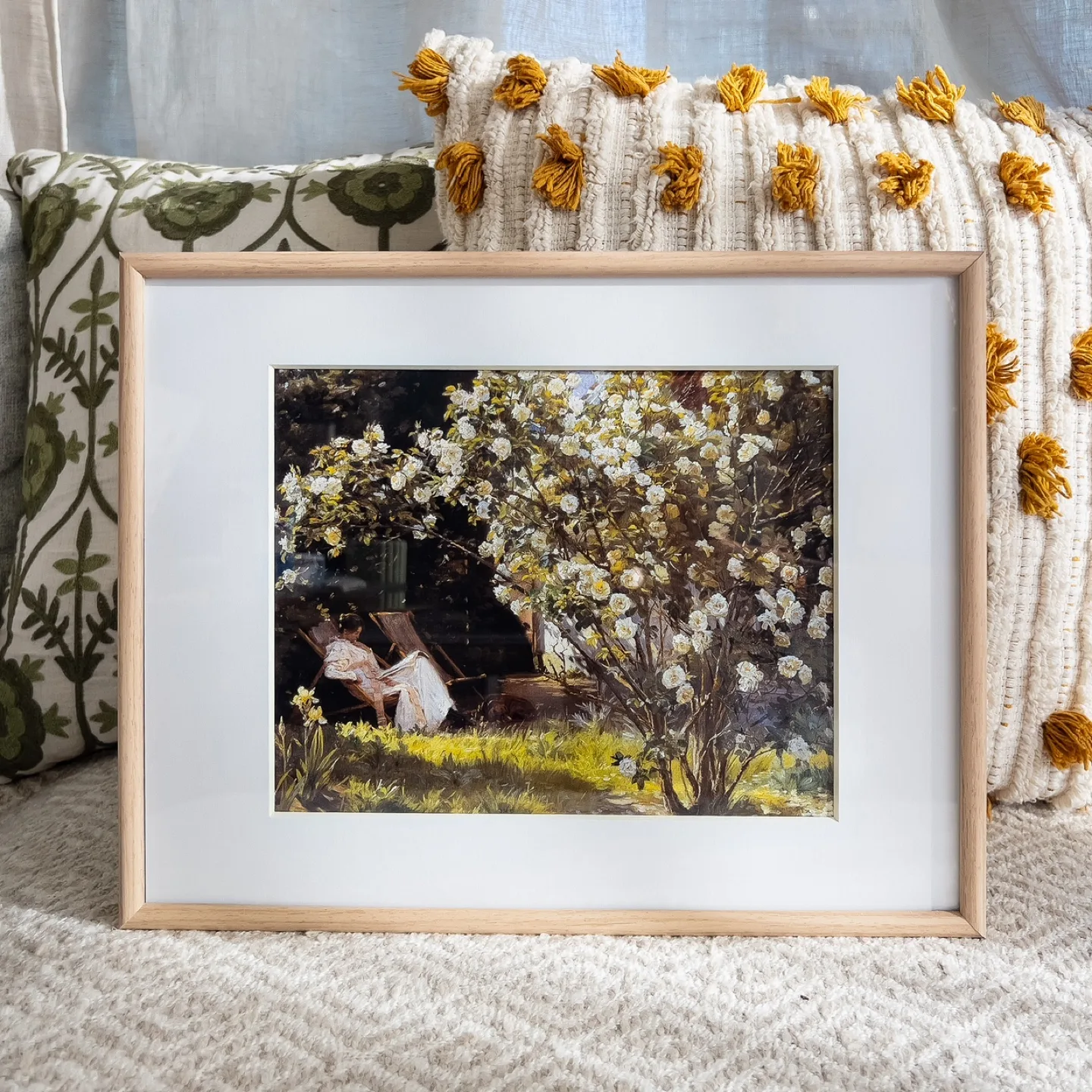 Reading Garden Vintage Art Print thumbnail