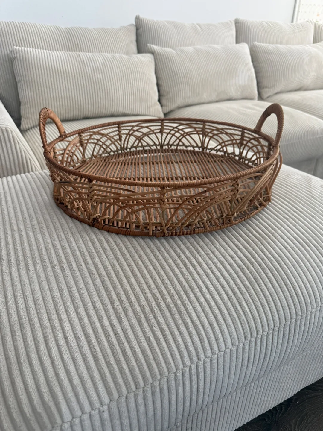 Wicker Serving Tray with Handles thumbnail