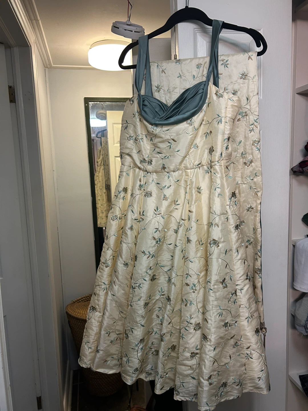 Handmade Floral Pattern Dress w Shawl