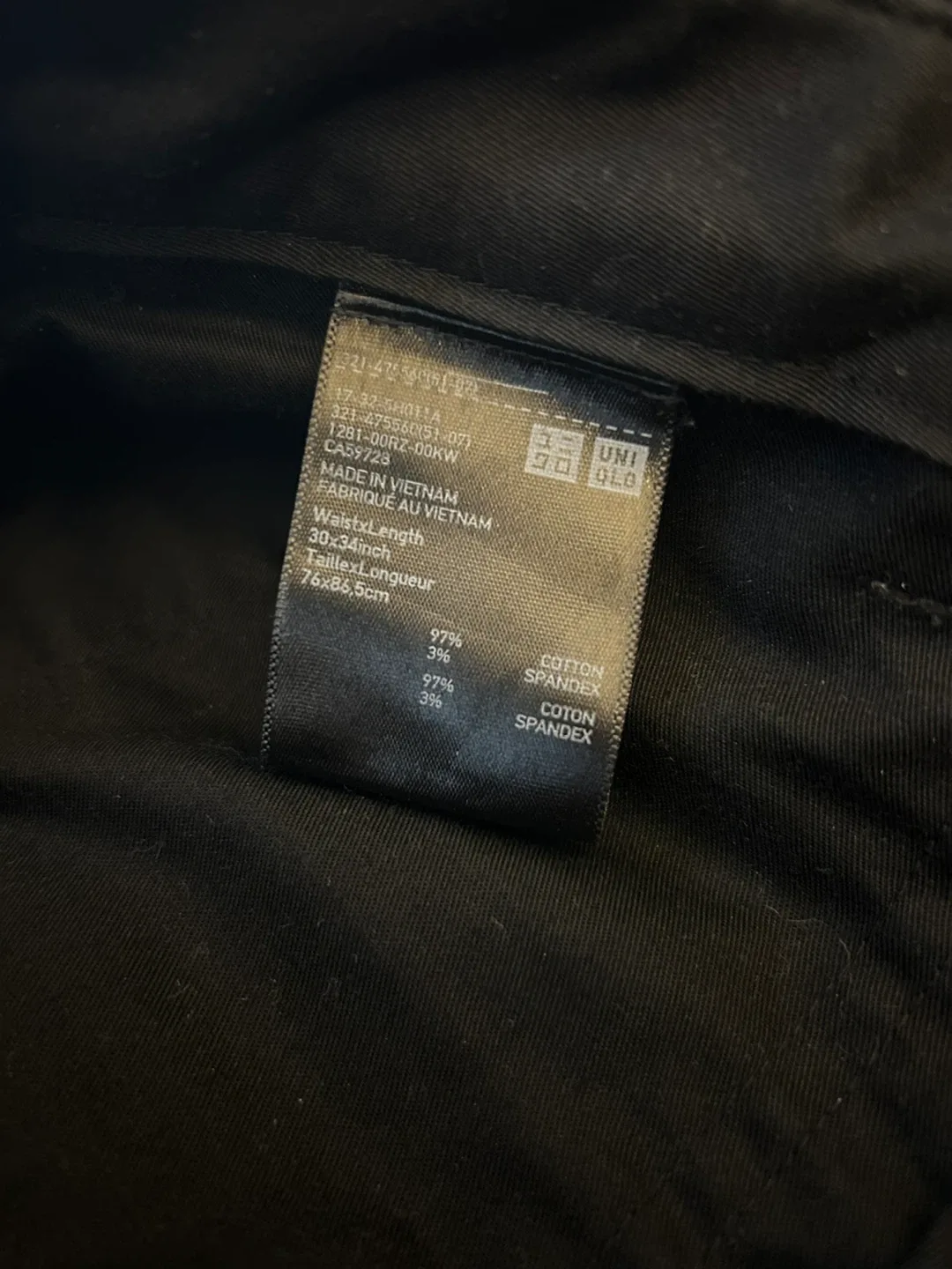 Uniqlo Black Chino Pants 30x34 image indicator(2)