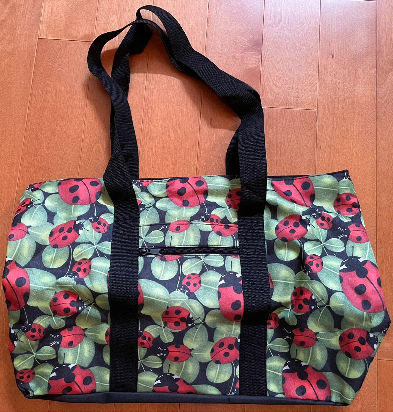 Ladybug Print Shoulder Bag with Pouch
