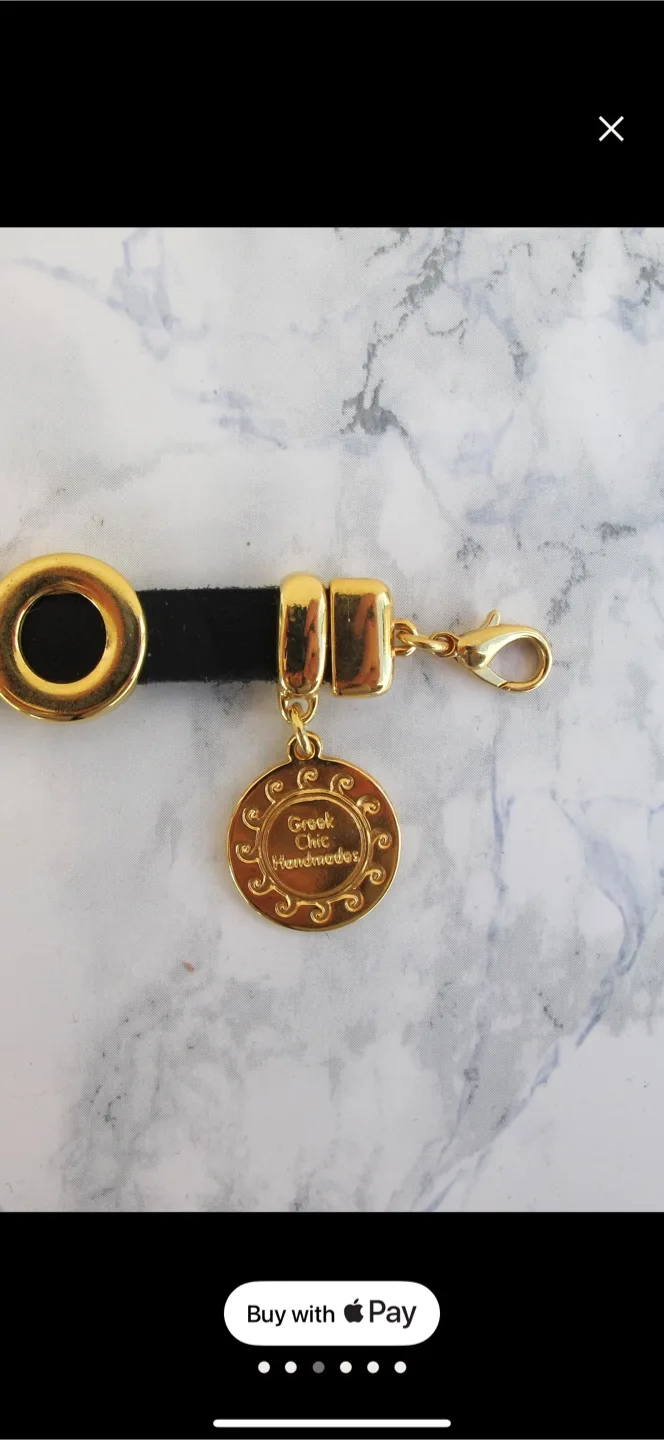 Greek Goddess Handmade Black & Gold Anklet image indicator(3)