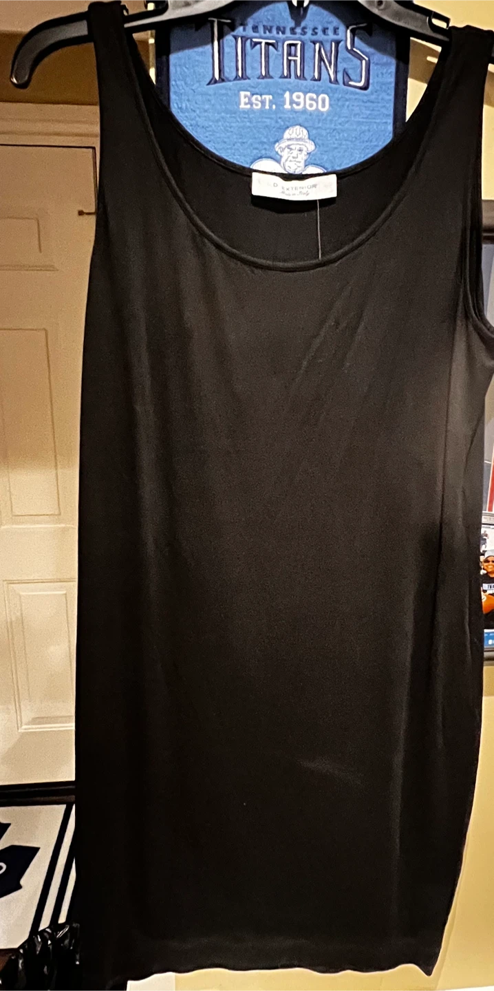 D. Exterior Black Tank Dress - Size 46