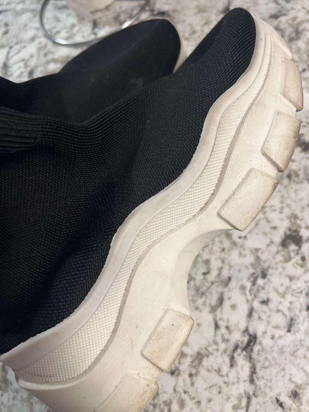 Black Sock-Style Platform Sneakers - Size 9 - photo 3