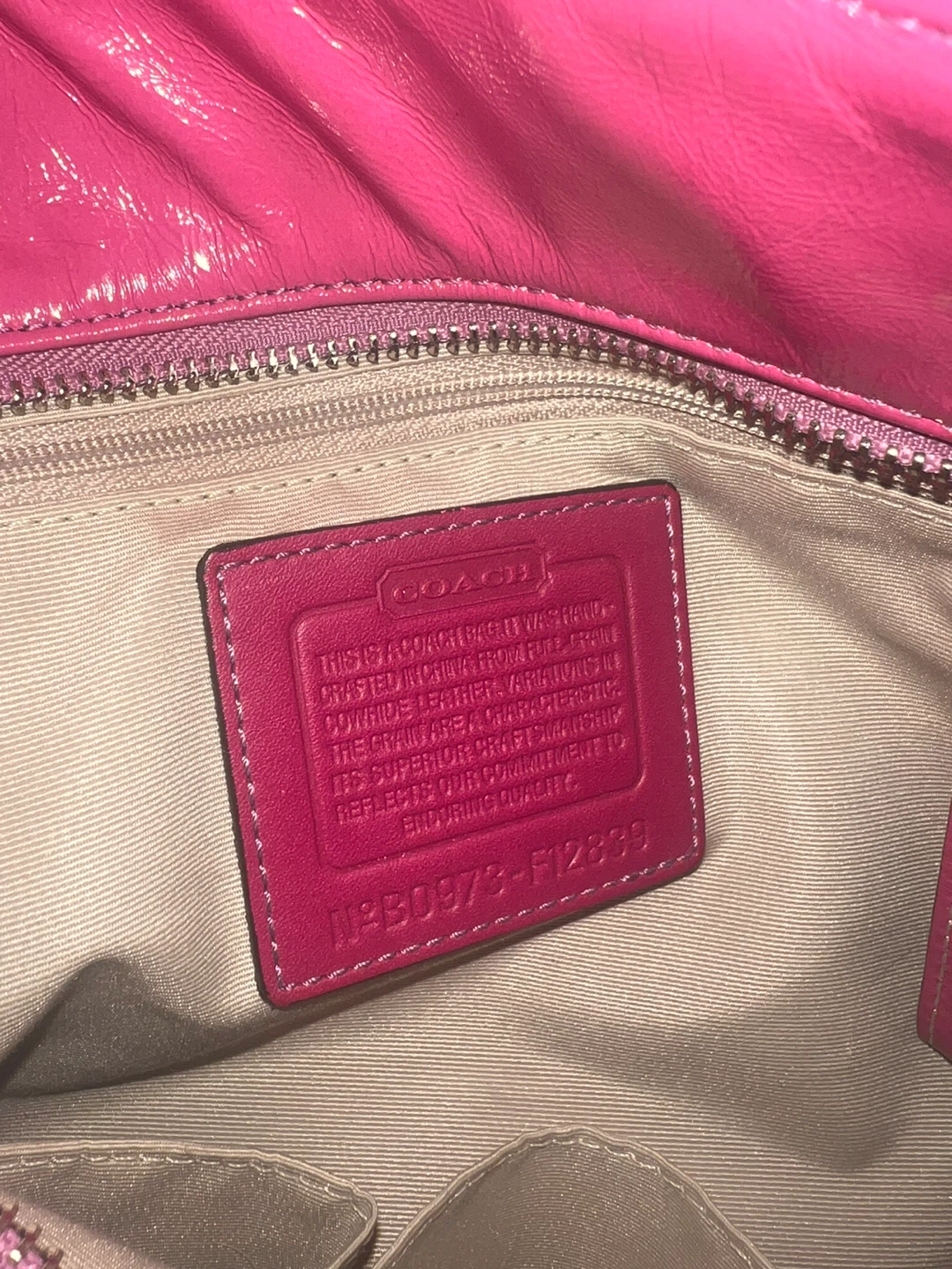 Coach Pink Leather Tote Bag