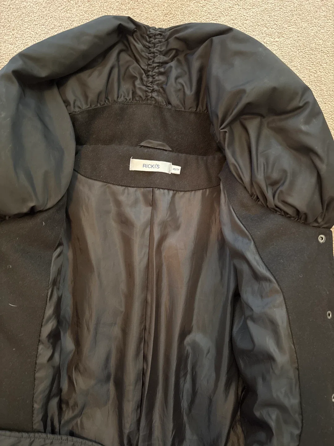 RICKI'S Black Puffer Coat - Size XS/TP image indicator(2)