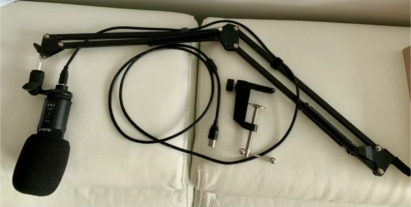 Budbof Microphone USB with Long Boom Arm image indicator(3)