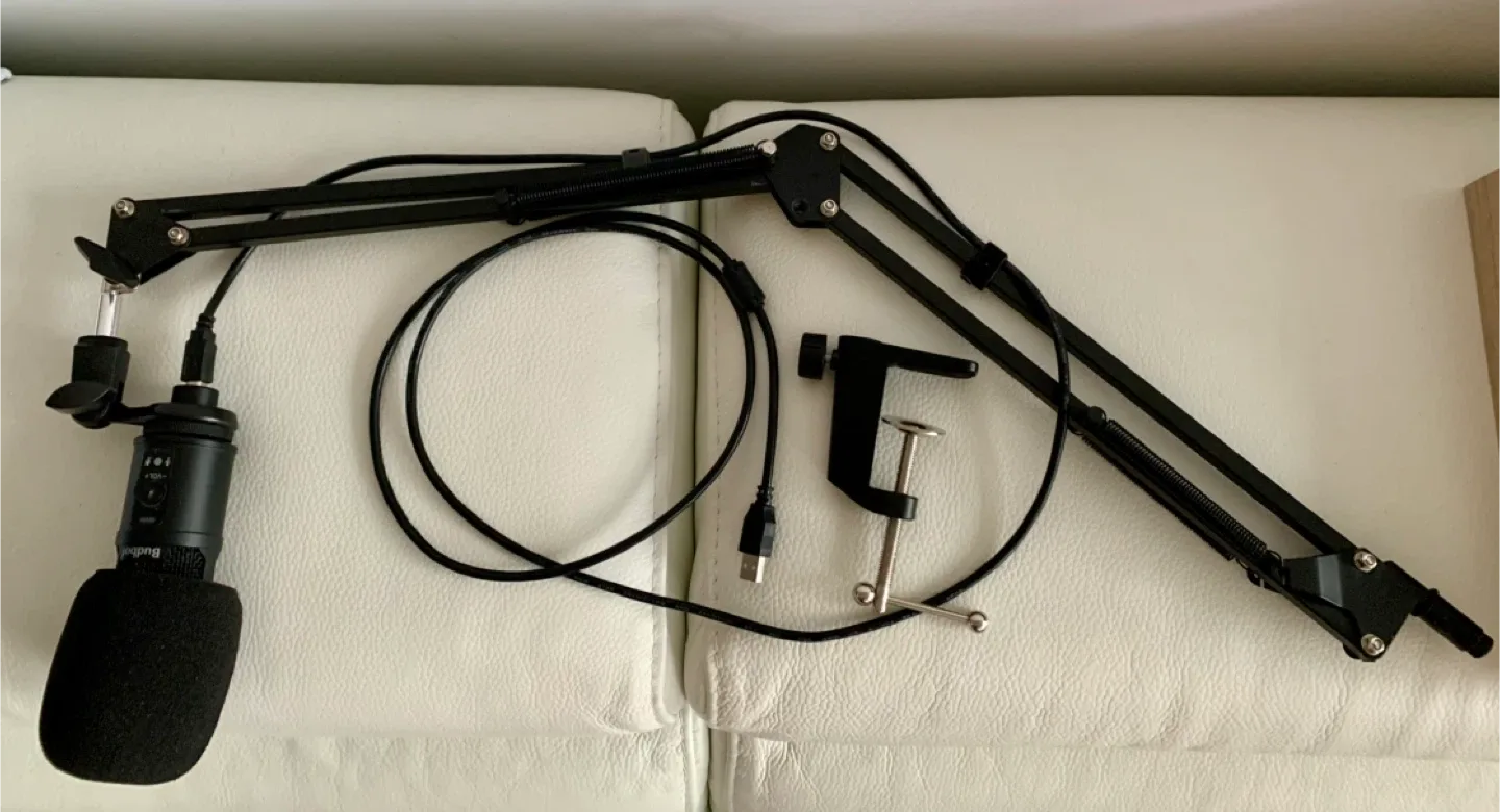 Budbof Microphone USB with Long Boom Arm image indicator(2)