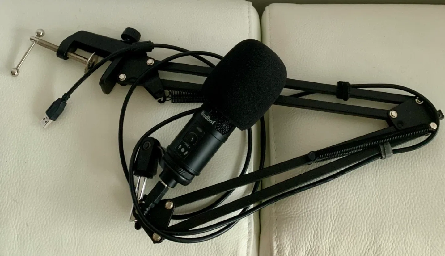 Budbof Microphone USB with Long Boom Arm image indicator(6)