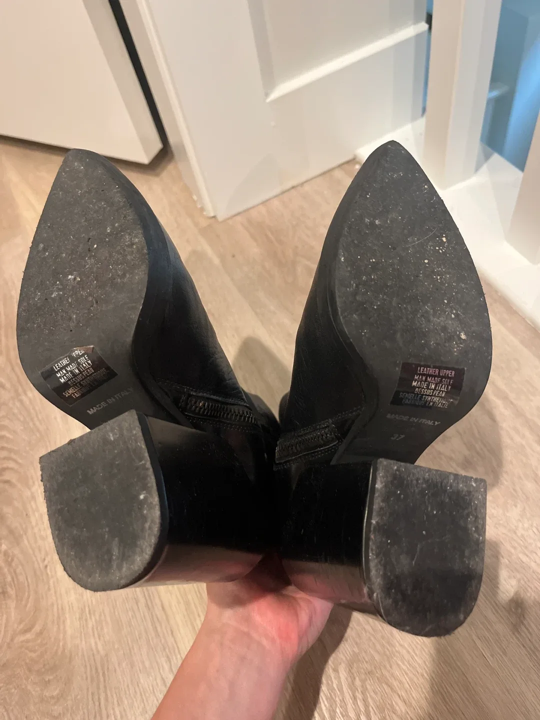 Black Leather Ankle Boots - Size 37 image indicator(5)