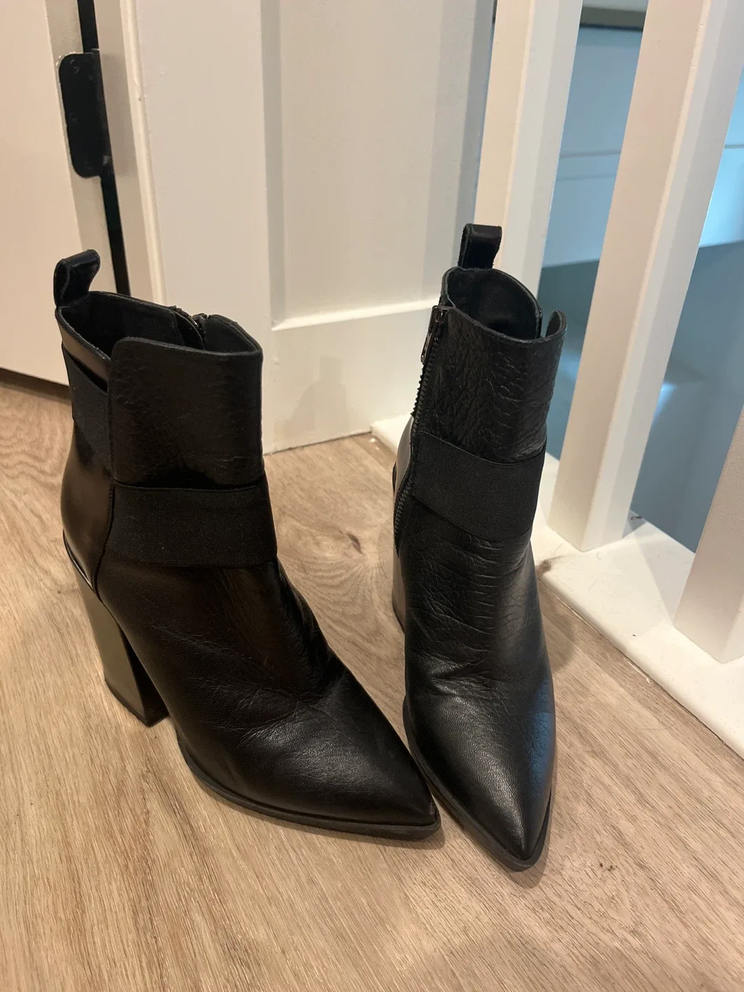Black Leather Ankle Boots - Size 37 image indicator(2)