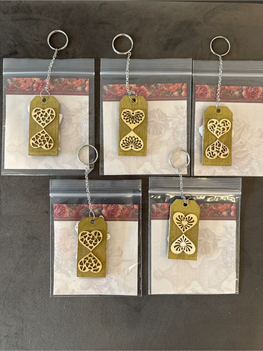 Dog & Heart Wooden Keychains (New) image indicator(2)