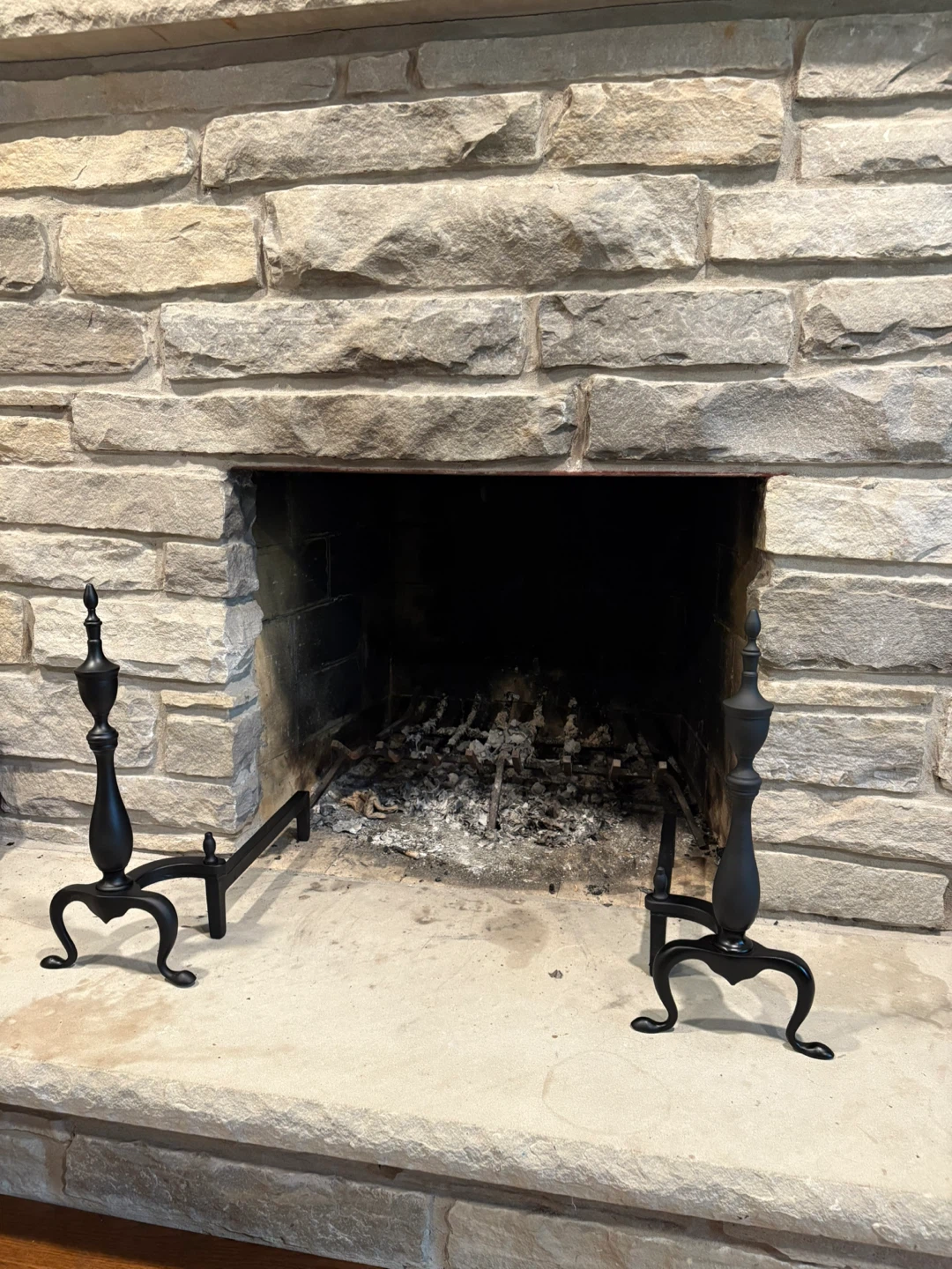 Fireplace Andirons, Black