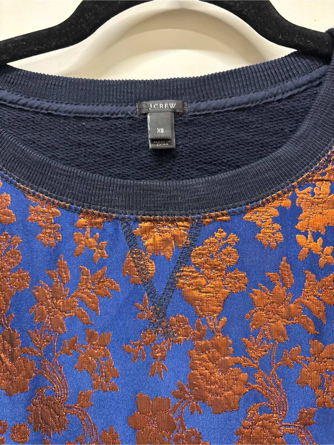 J.Crew XS Blue & Orange Floral Sweatshirt - photo 2