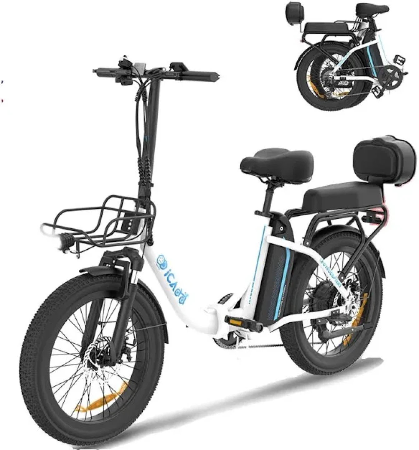 iCADA Folding E-Bike - White - photo 3