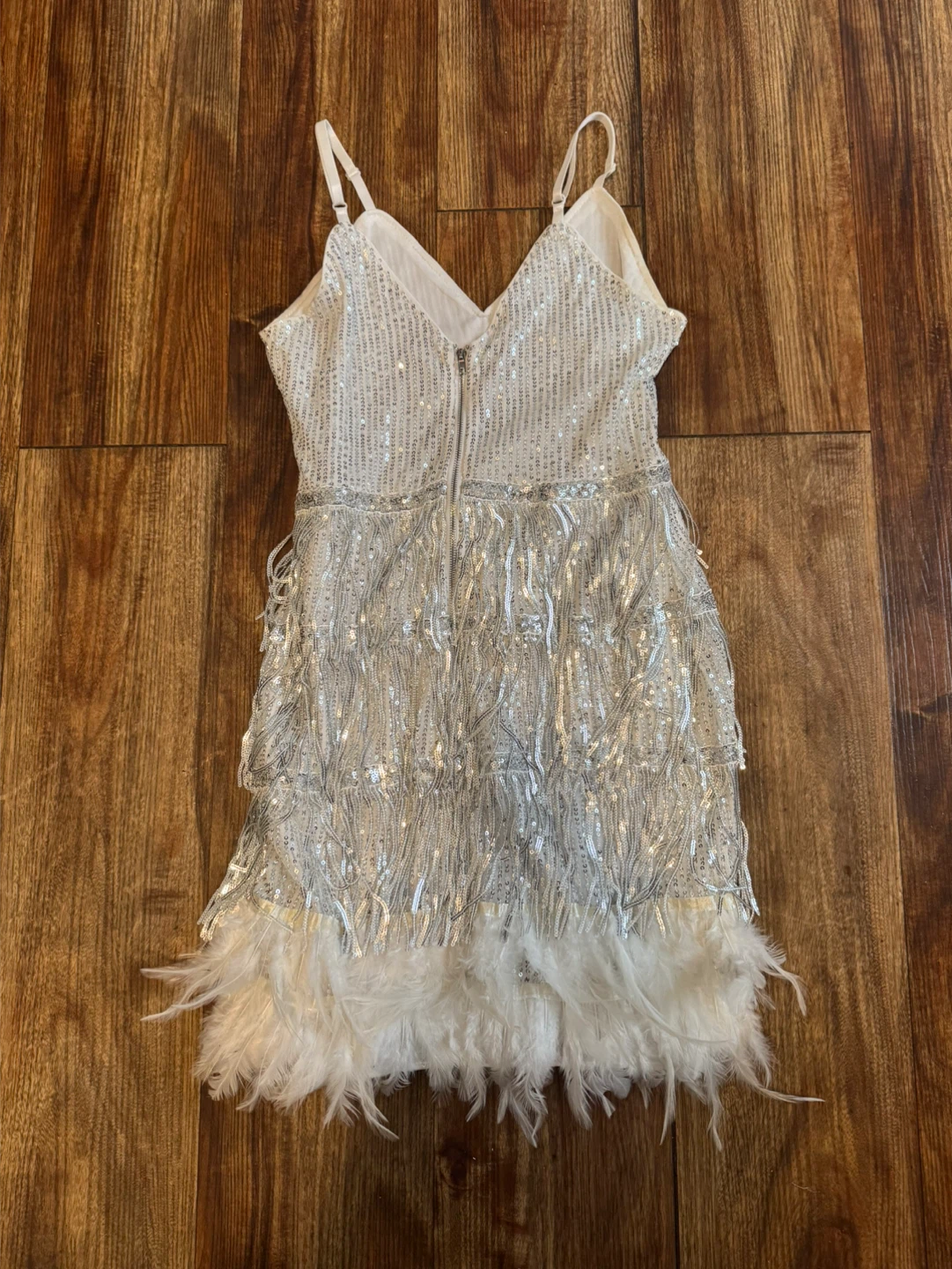 Shein White Sequin Flapper Dress - Size S (4) - photo 2