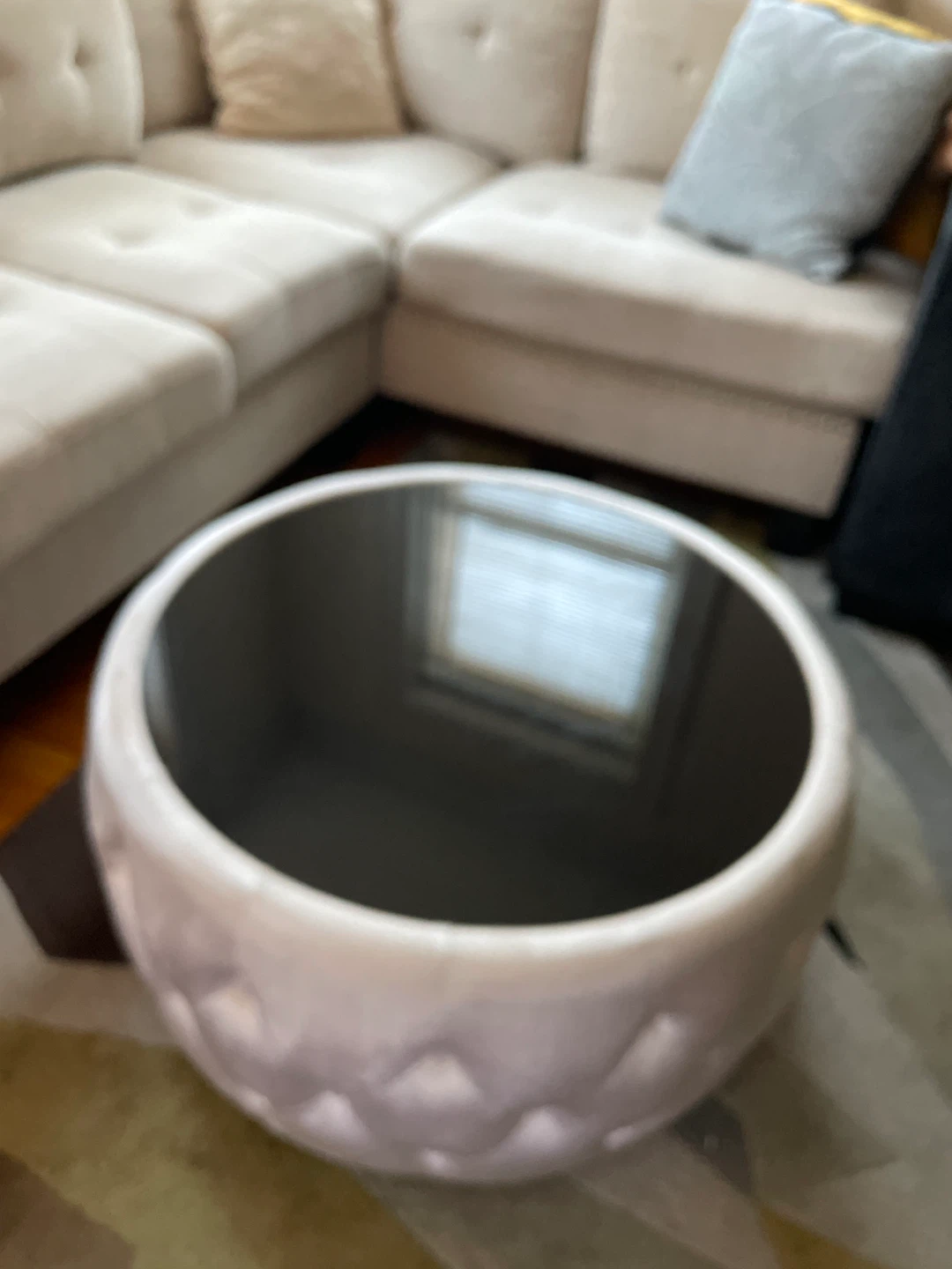 Round Tufted Coffee Table - photo 2