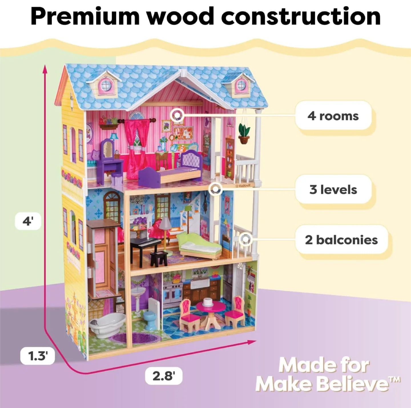 KidKraft Dollhouse - 4ft Tall image indicator(2)
