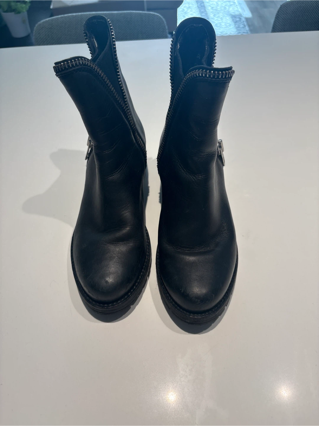 Cult Leather Heeled Boots - Size US 6