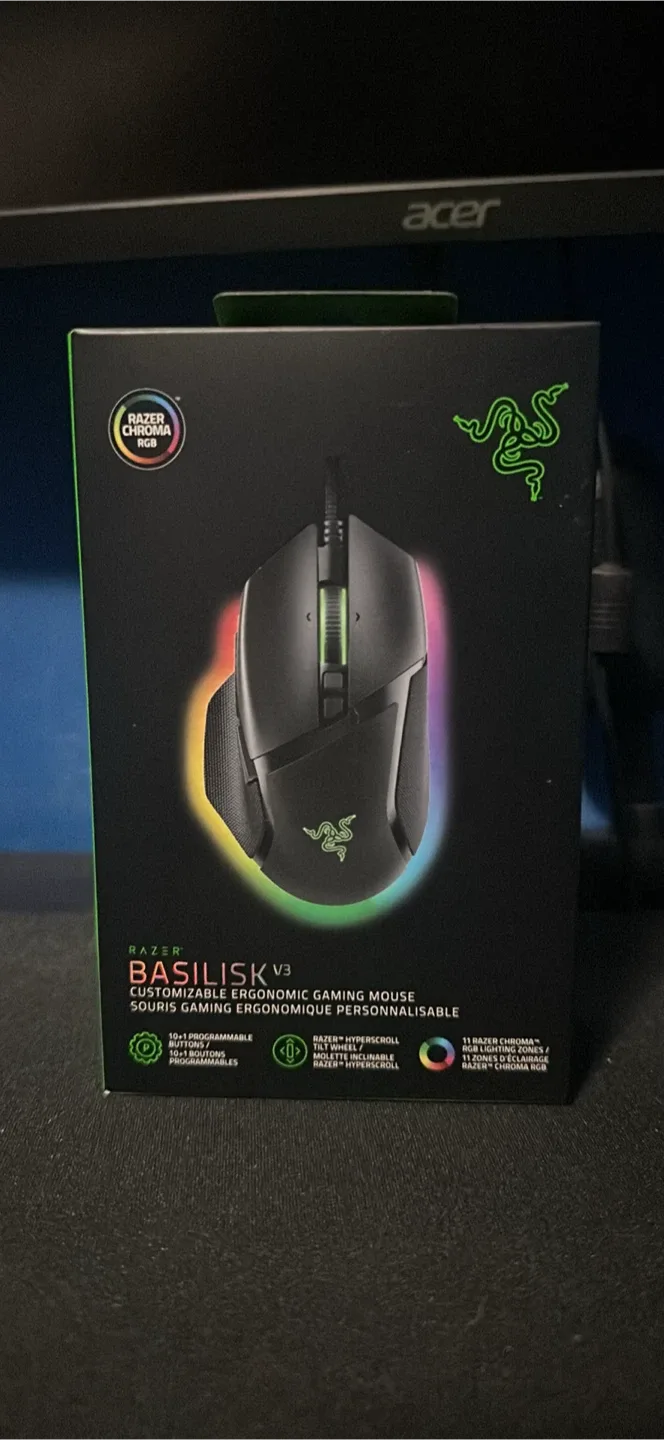 New Razer Basilisk V3 Customizable Ergonomic Gaming Mouse