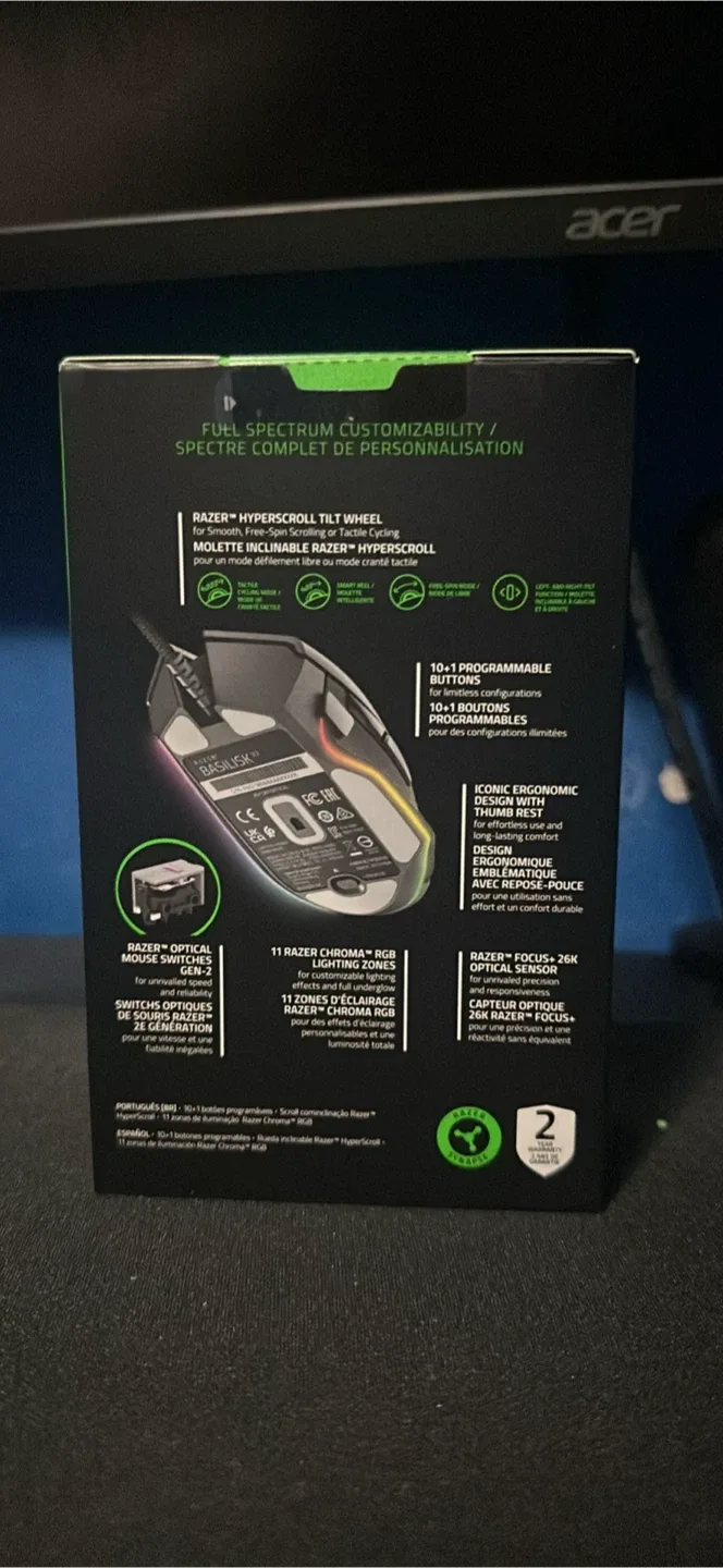 New Razer Basilisk V3 Customizable Ergonomic Gaming Mouse image indicator(4)