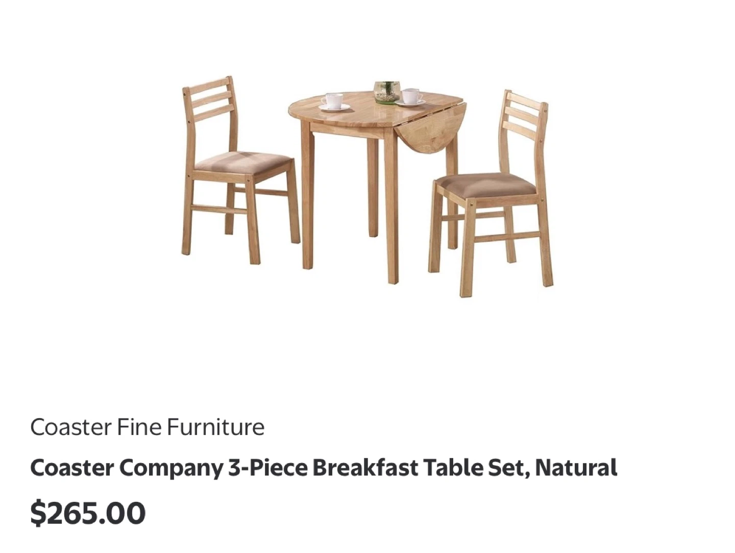 New Coaster Company 3-Piece Breakfast Table Set - Natural - photo 2