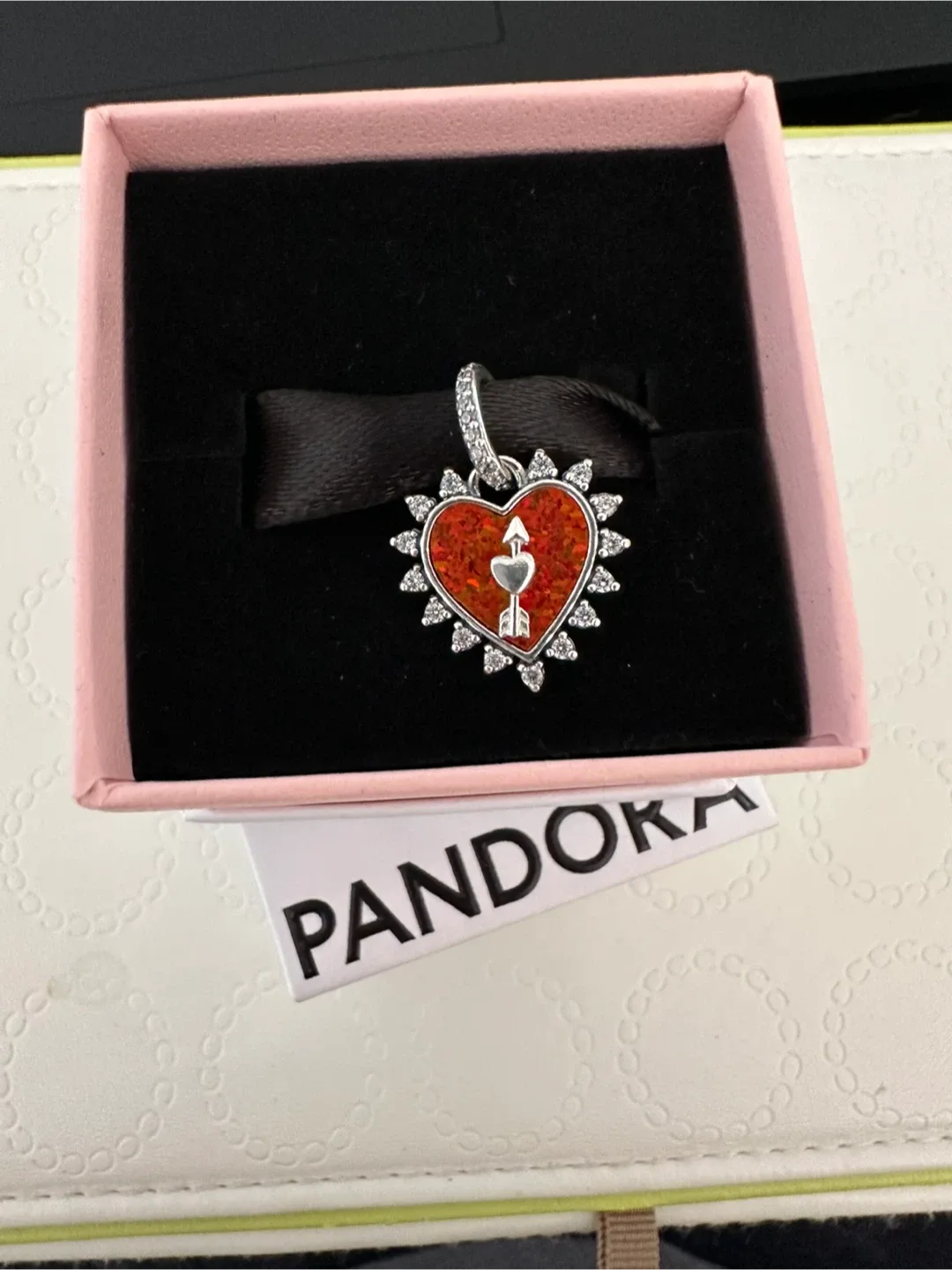 Pandora Spinnable Arrow Heart Dangle Charm thumbnail